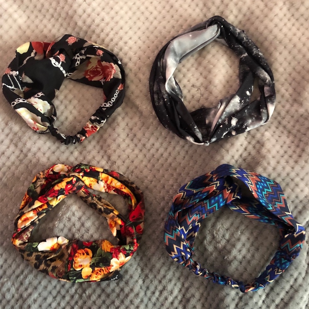 lot of 4 scarf headbands